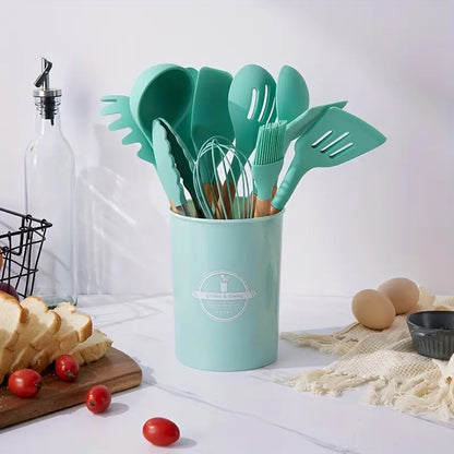 Set de 12 utensilios calidad premium en silicona resistente al calor