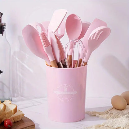 Set de 12 utensilios calidad premium en silicona resistente al calor