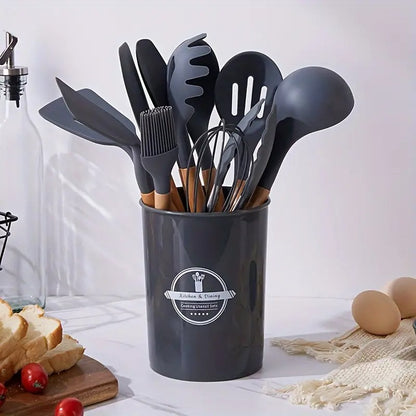 Set de 12 utensilios calidad premium en silicona resistente al calor